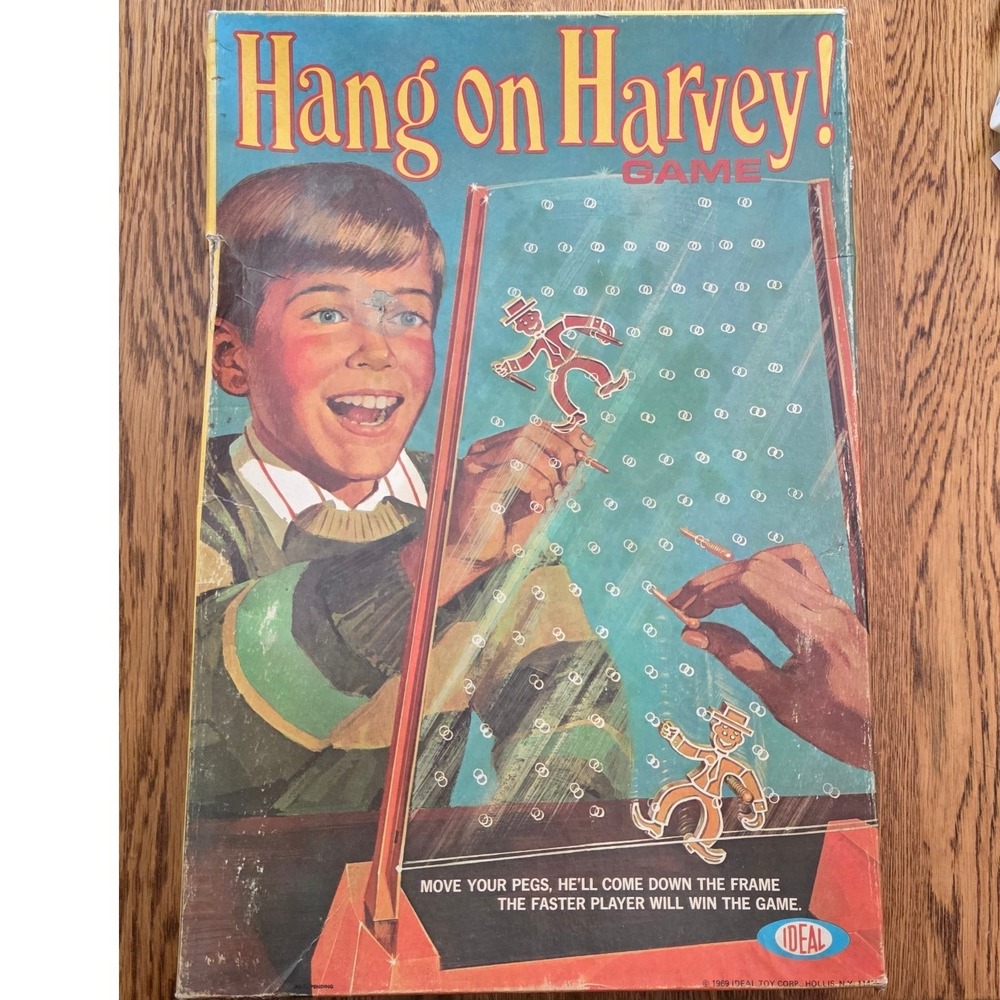 Vintage 1969 Ideal Hang on Harvey! Game Retro Skill Action Board Game Complete